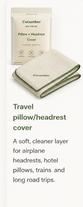 Cucumber pillow and headrest cover product mockup